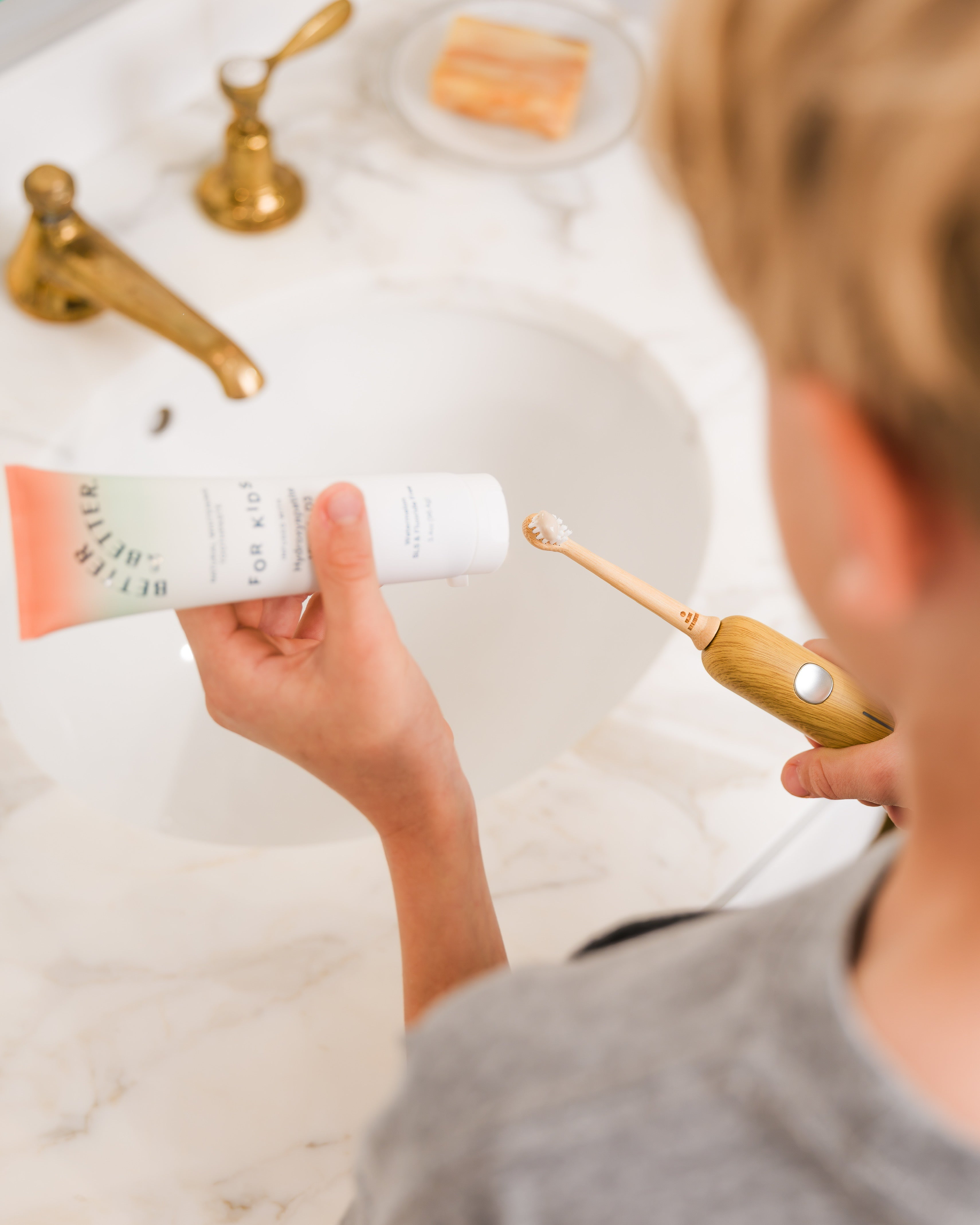 Kids Bamboo Sonic Toothbrush (Green)