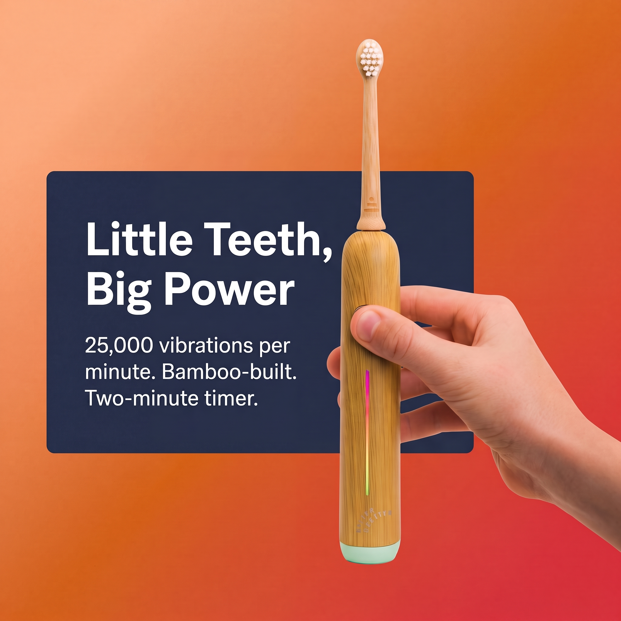Kids Bamboo Sonic Toothbrush (Green)