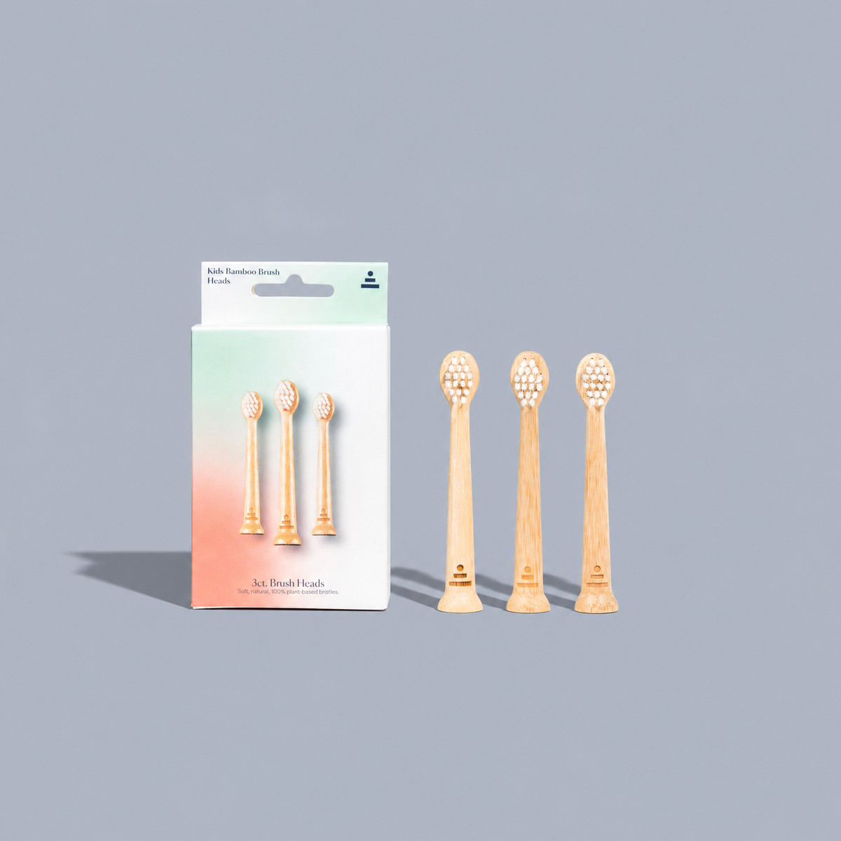 Kids Bamboo Sonic Toothbrush Replacement Heads (3-Pack)