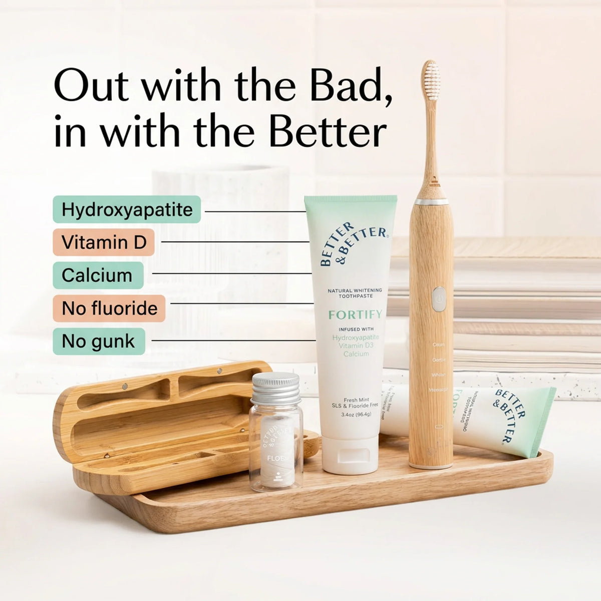 Bamboo Sonic & Fortify Vitamin D Toothpaste Set, gallery image 3