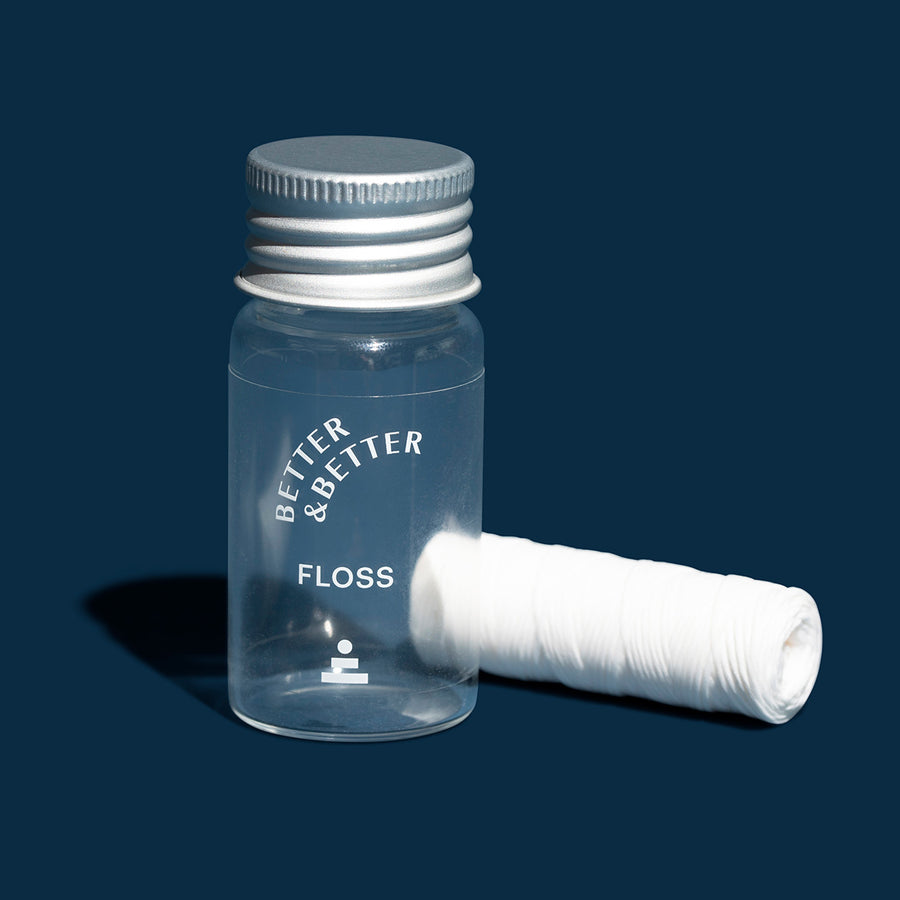 Natural floss in glass jar